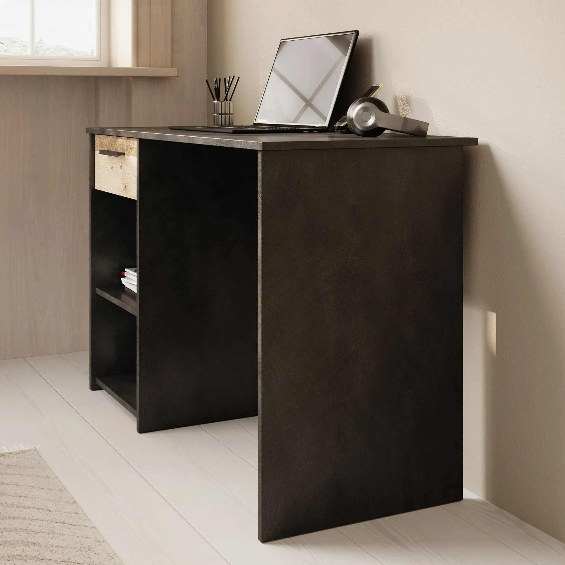 Hyatt - Bureau - Eiken/wit - 156x55 cm