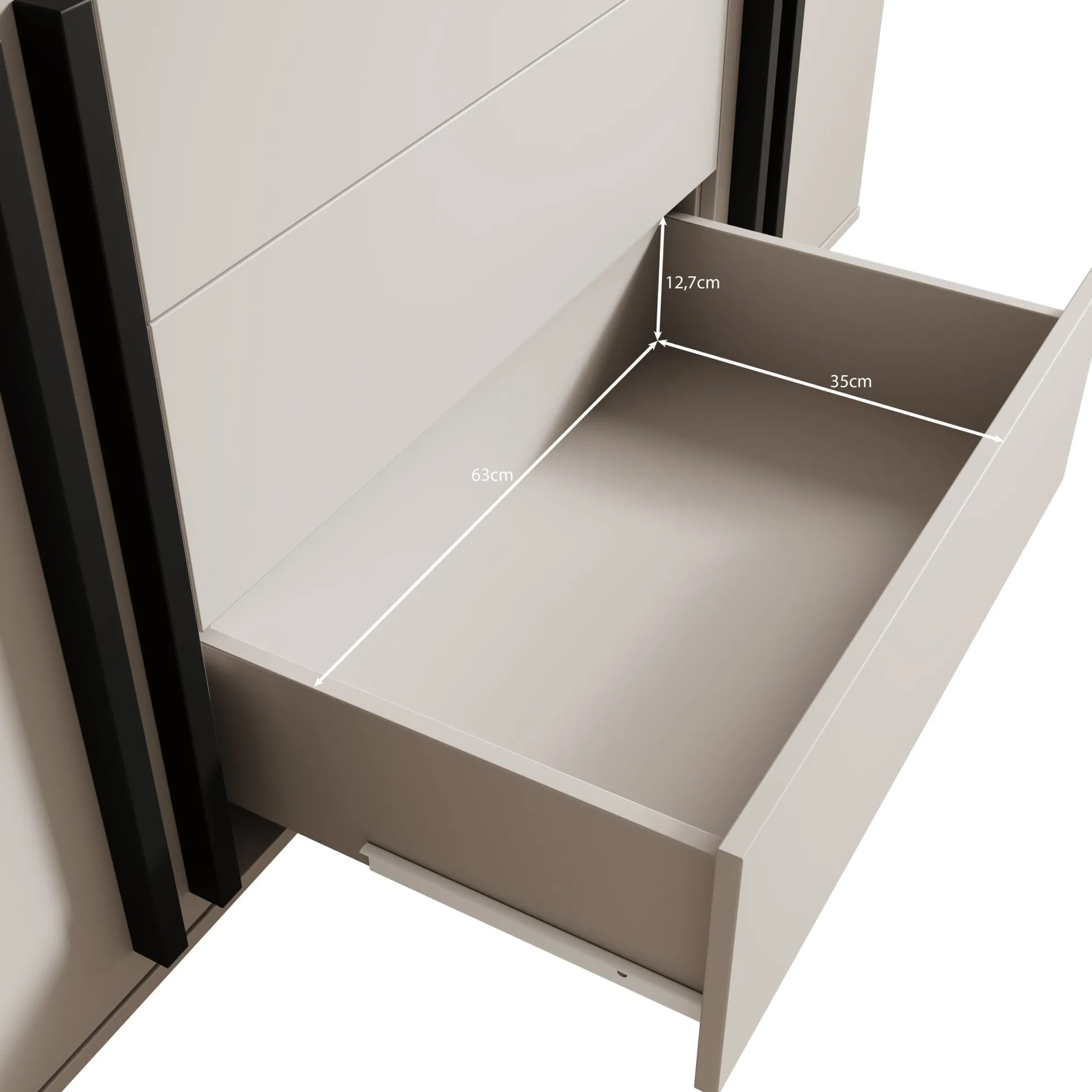 Hydra - Dressoir - Eiken/Zwart - 150x40x78 cm