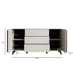 Hydra - Dressoir - Zwart - 150x40x78 cm