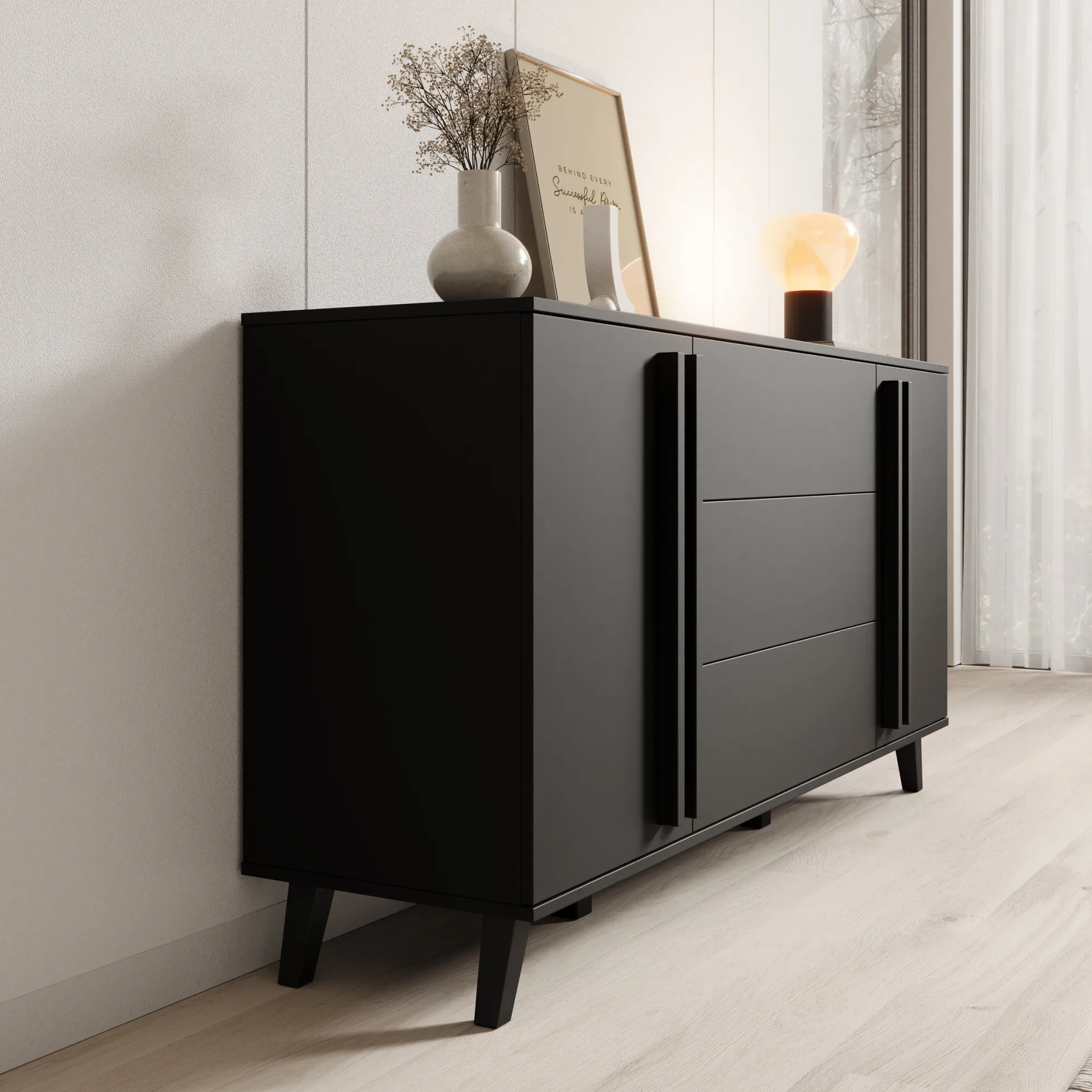 Hydra - Dressoir - Zwart - 150x40x78 cm