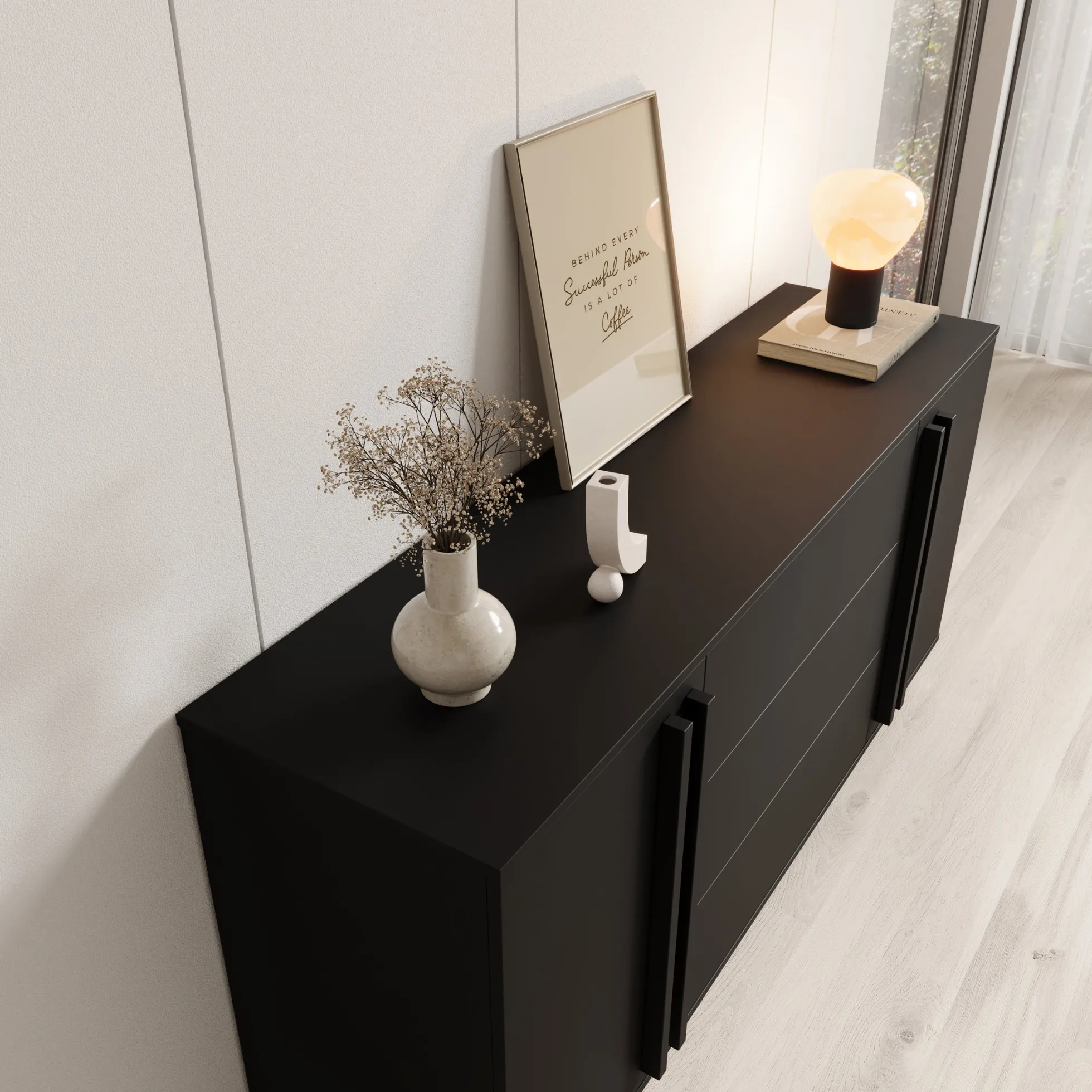 Hydra - Dressoir - Zwart - 150x40x78 cm