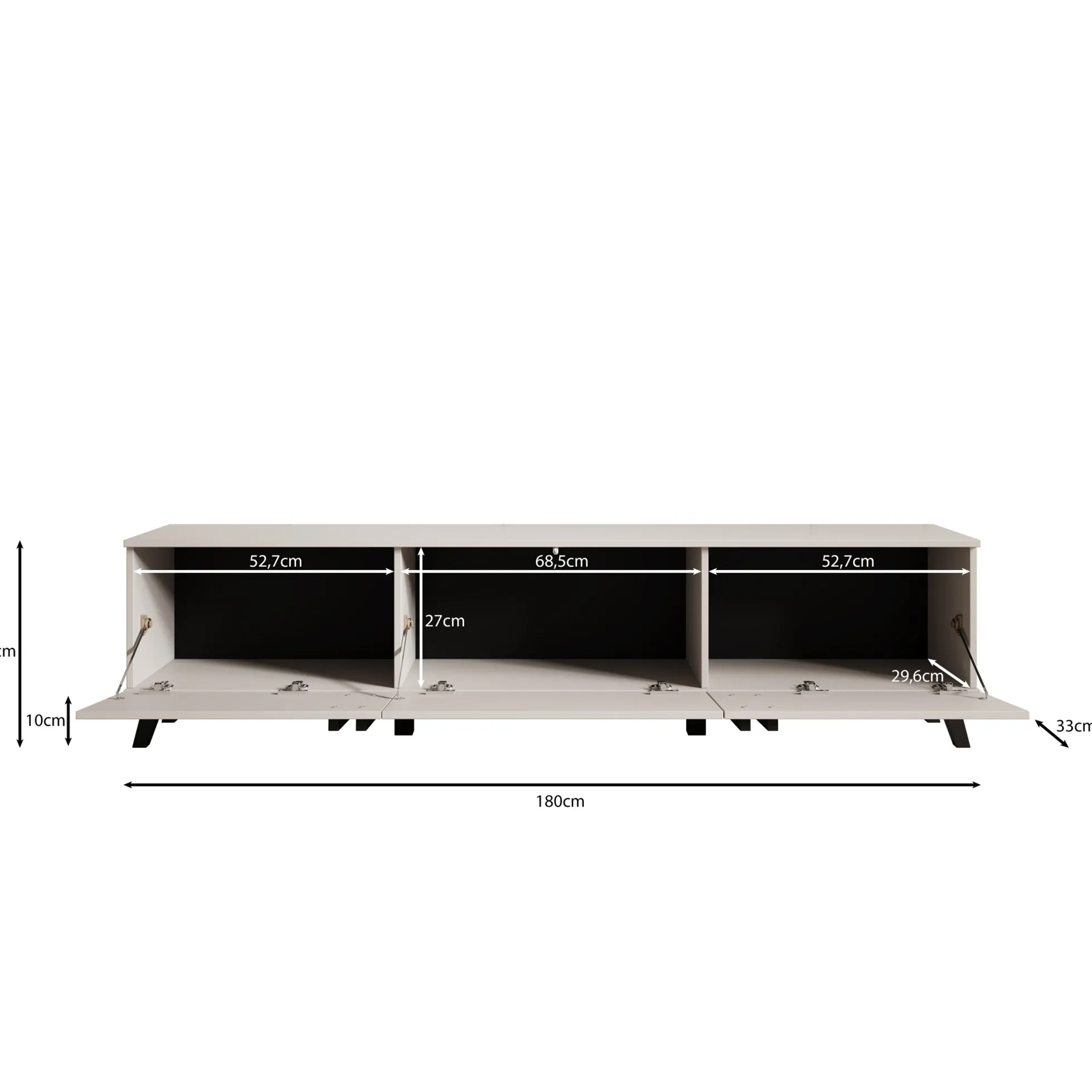 Hydra - TV-Meubel - Beige - 180x33x40 cm
