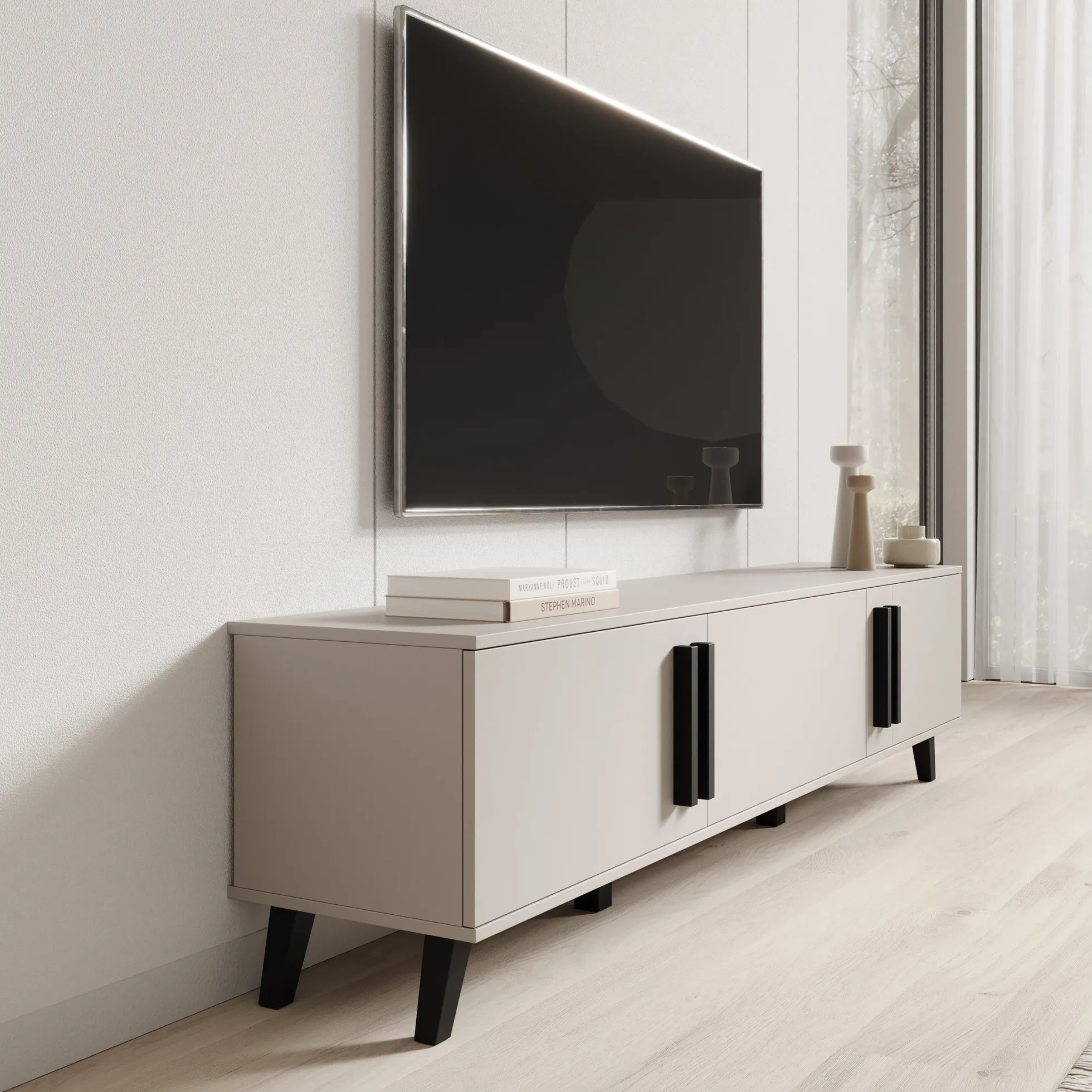 Hydra - TV-Meubel - Beige - 180x33x40 cm