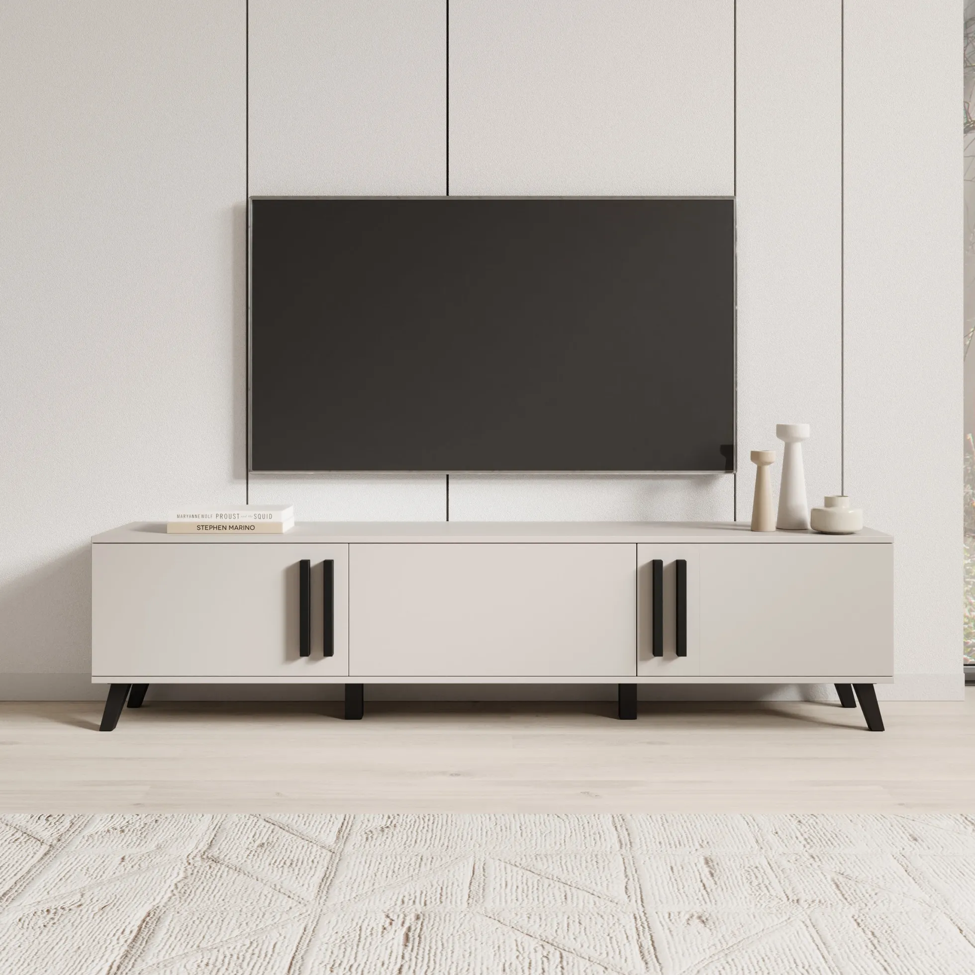 Hydra - TV-Meubel - Beige - 180x33x40 cm