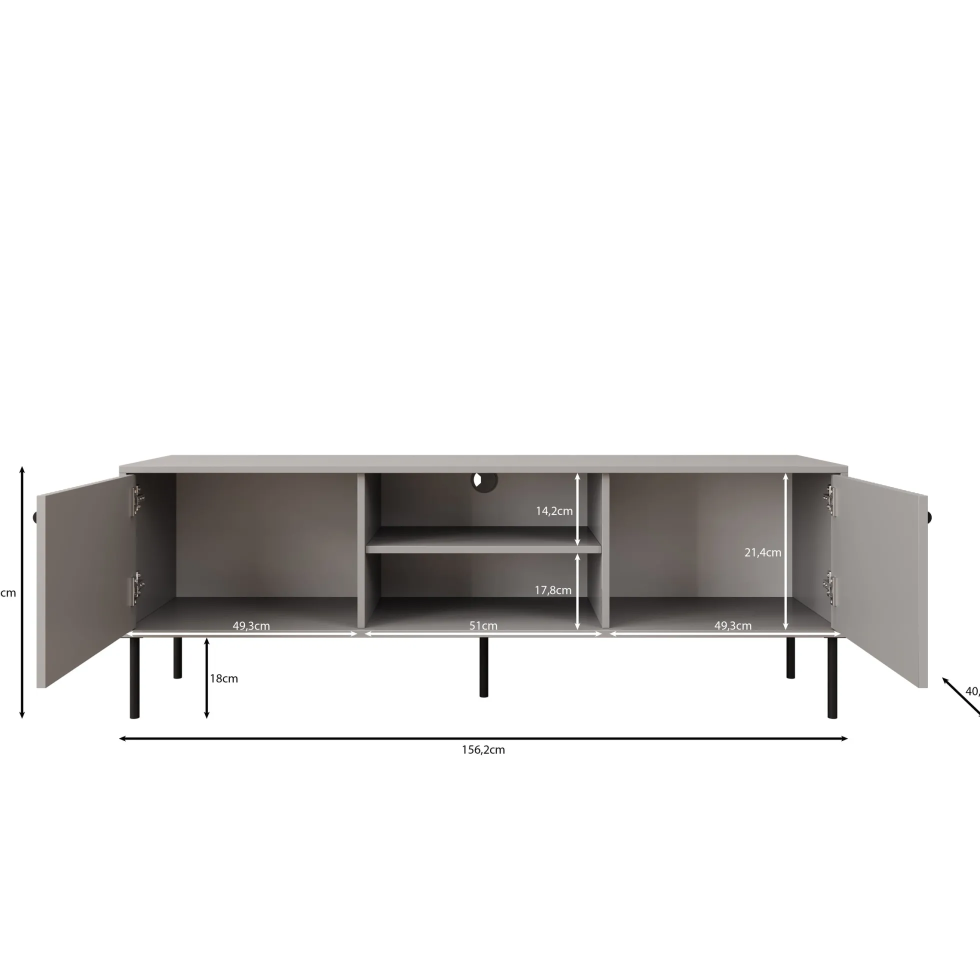 Ilux - TV-Meubel - Grijs