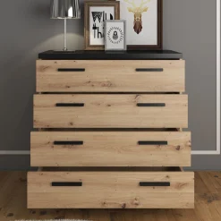 Incala - Ladekast - Eiken/zwart - 90x40x90 cm