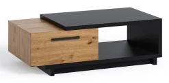 Incala - Salontafel 2 lades - Eiken/zwart - 120x60x40 cm