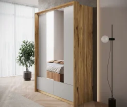 Innocent - Kledingkast met schuifdeuren - Beige - 159x63x219 cm
