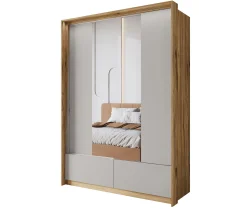 Innocent - Kledingkast met schuifdeuren - Beige - 159x63x219 cm