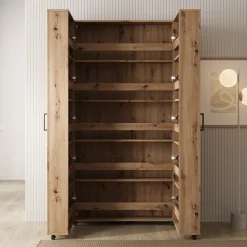 Inverly - Schoenenkast - Eikenpatroon - 92x33x185 cm