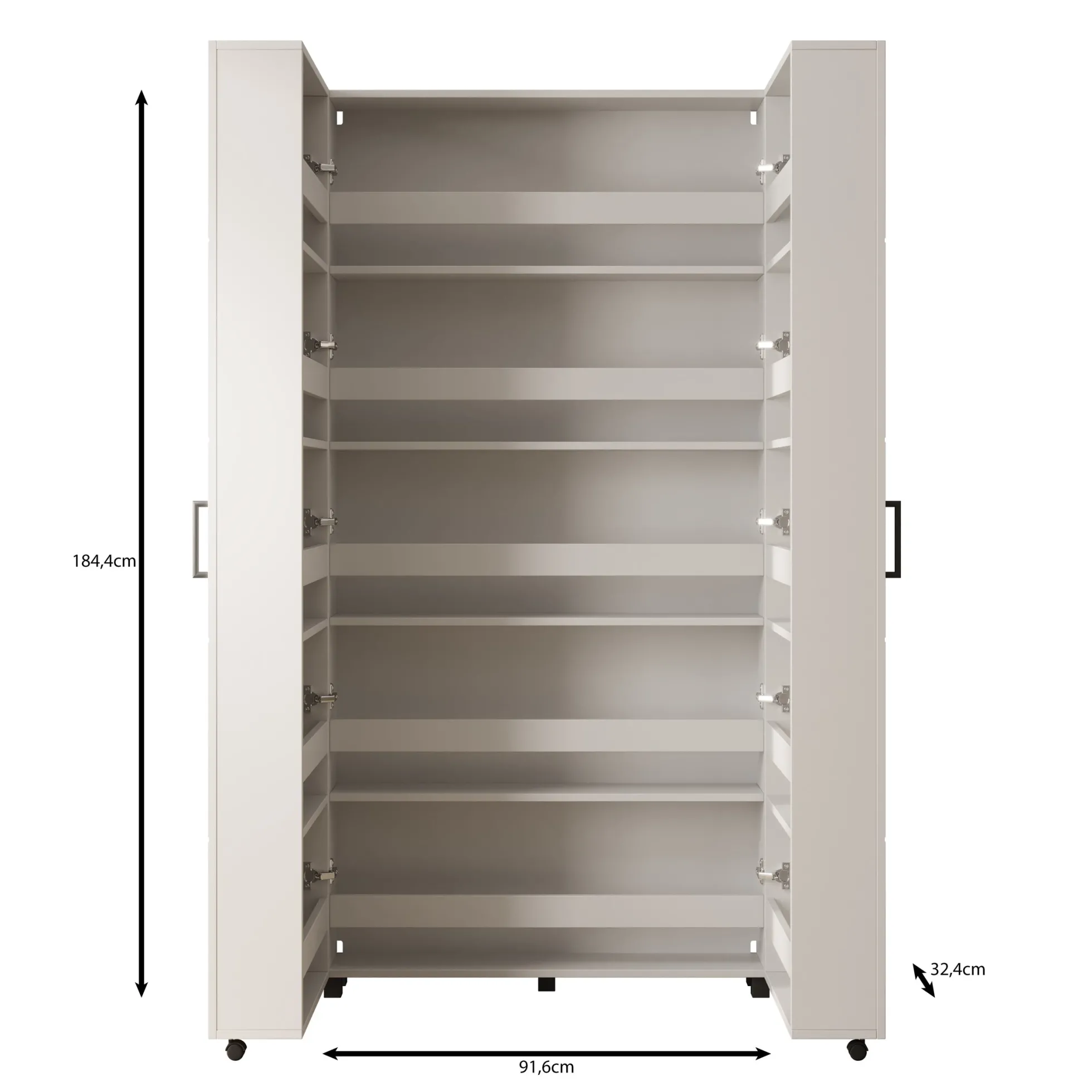Inverly - Schoenenkast - Eikenpatroon - 92x33x185 cm