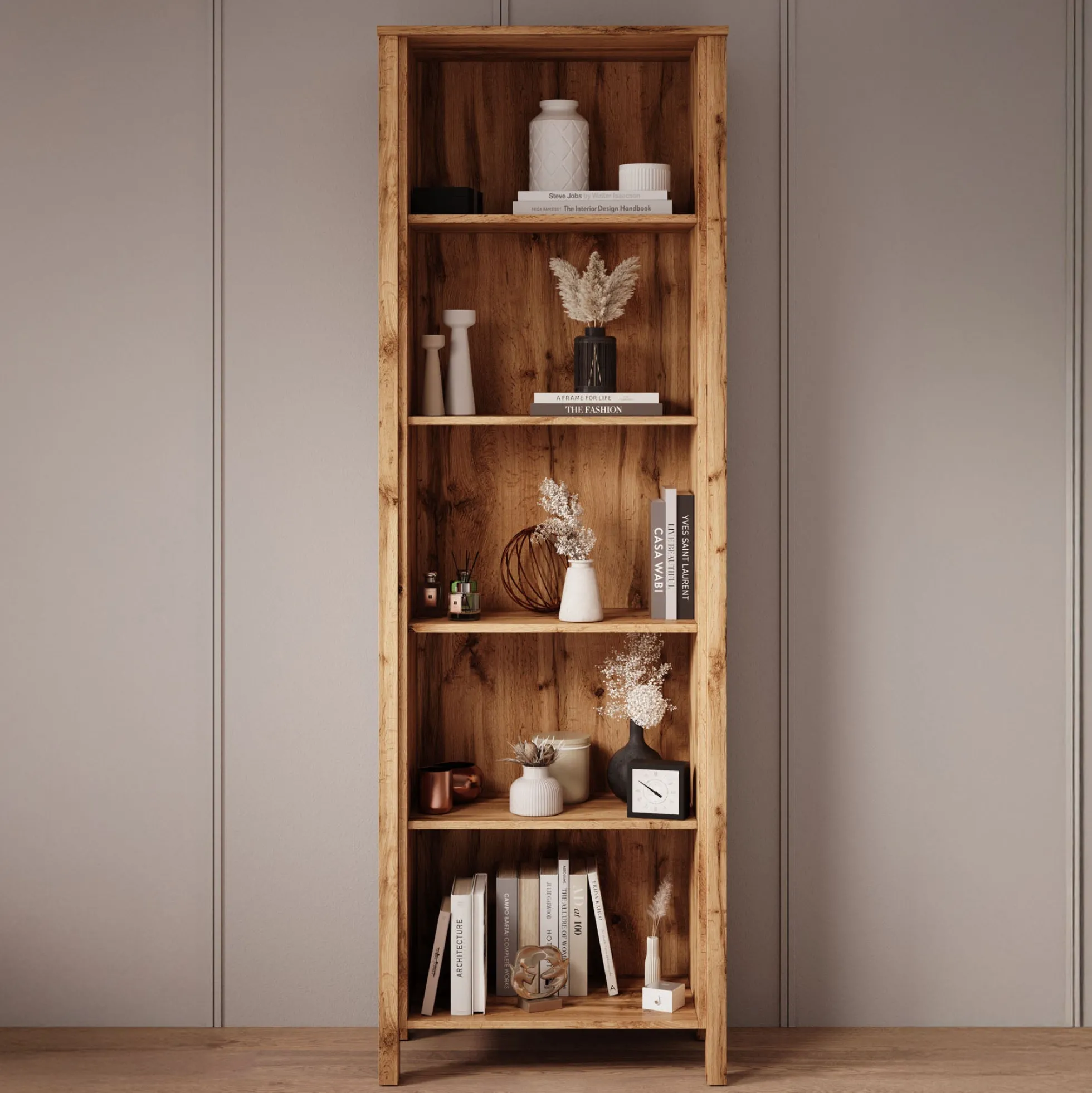 Isaac 1 - Boekenkast - Eiken - 66x37x199 cm