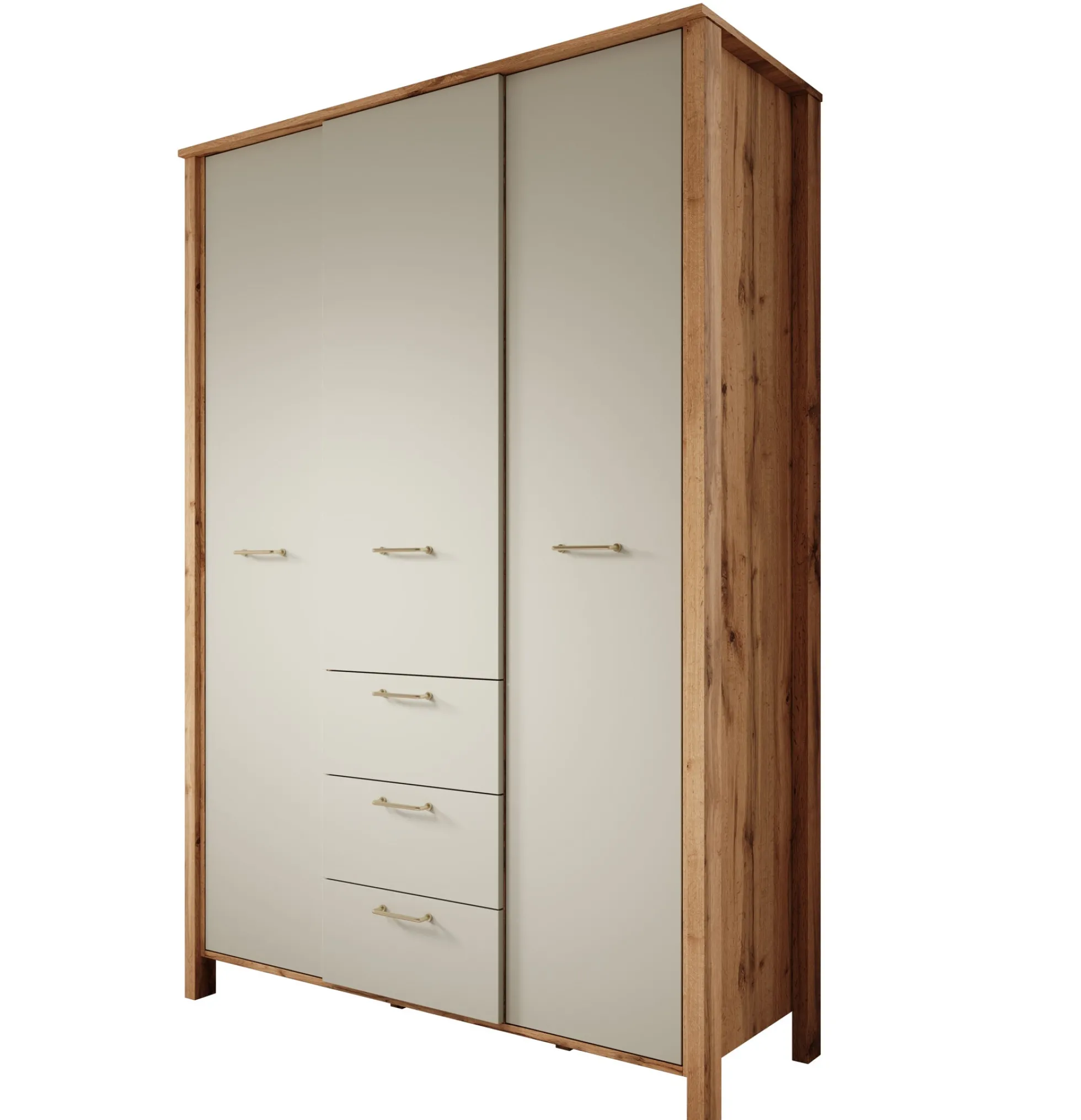 Isaac - Kledingkast 3-deurs - Beige - 138x53x199 cm