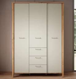 Isaac - Kledingkast 3-deurs - Beige - 138x53x199 cm