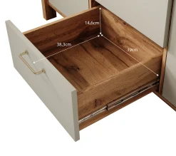 Isaac - Kledingkast 3-deurs - Beige - 138x53x199 cm