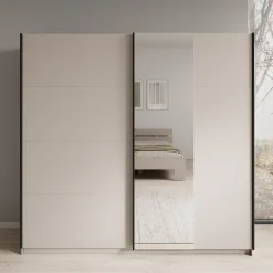 Isandro - Kledingkast - Beige - 220x62x211 cm