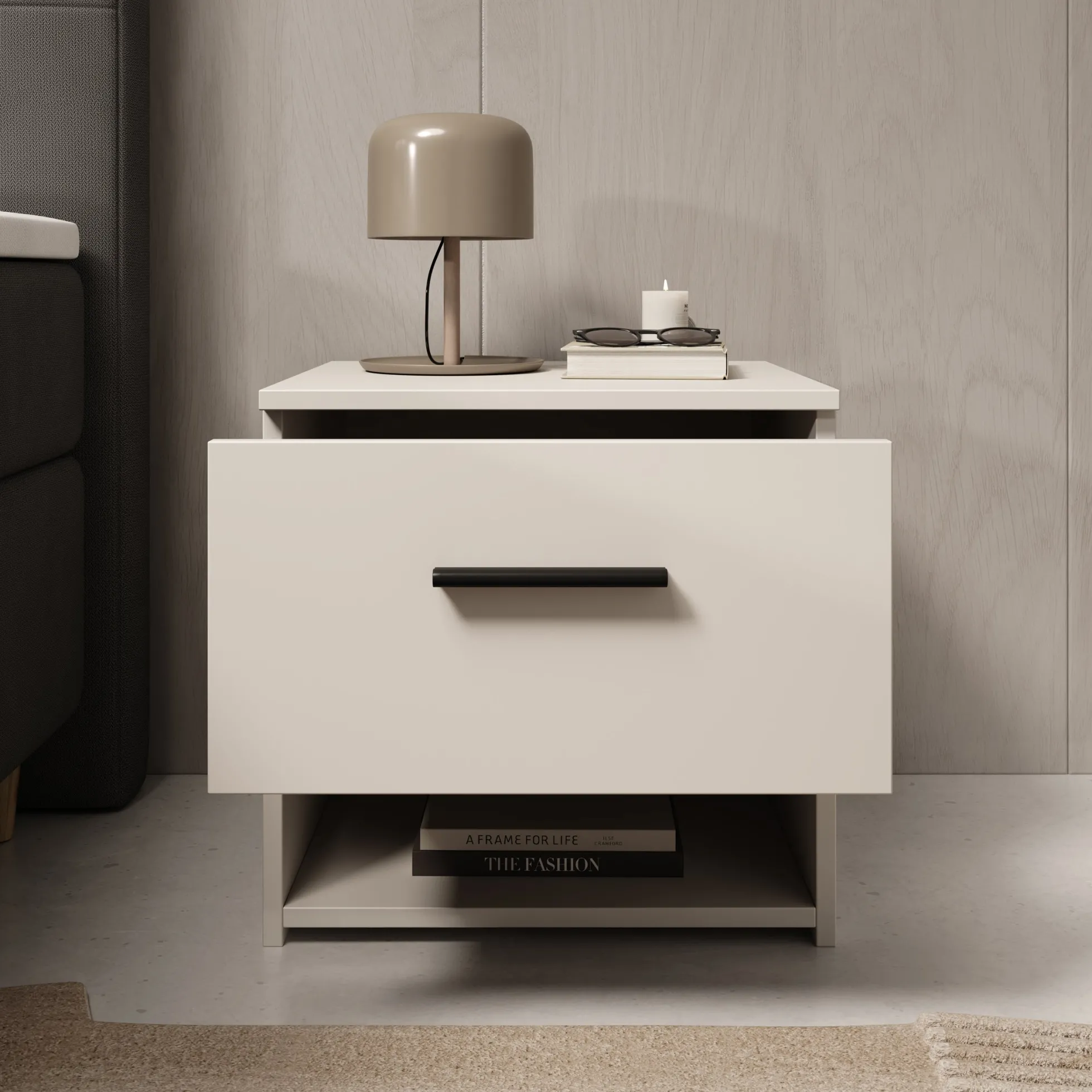 Isandro - Nachtkastje - Beige - 45x41x44 cm