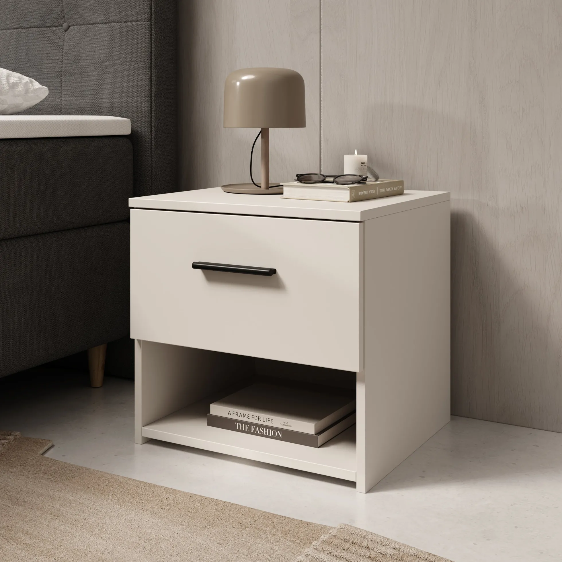 Isandro - Nachtkastje - Beige - 45x41x44 cm