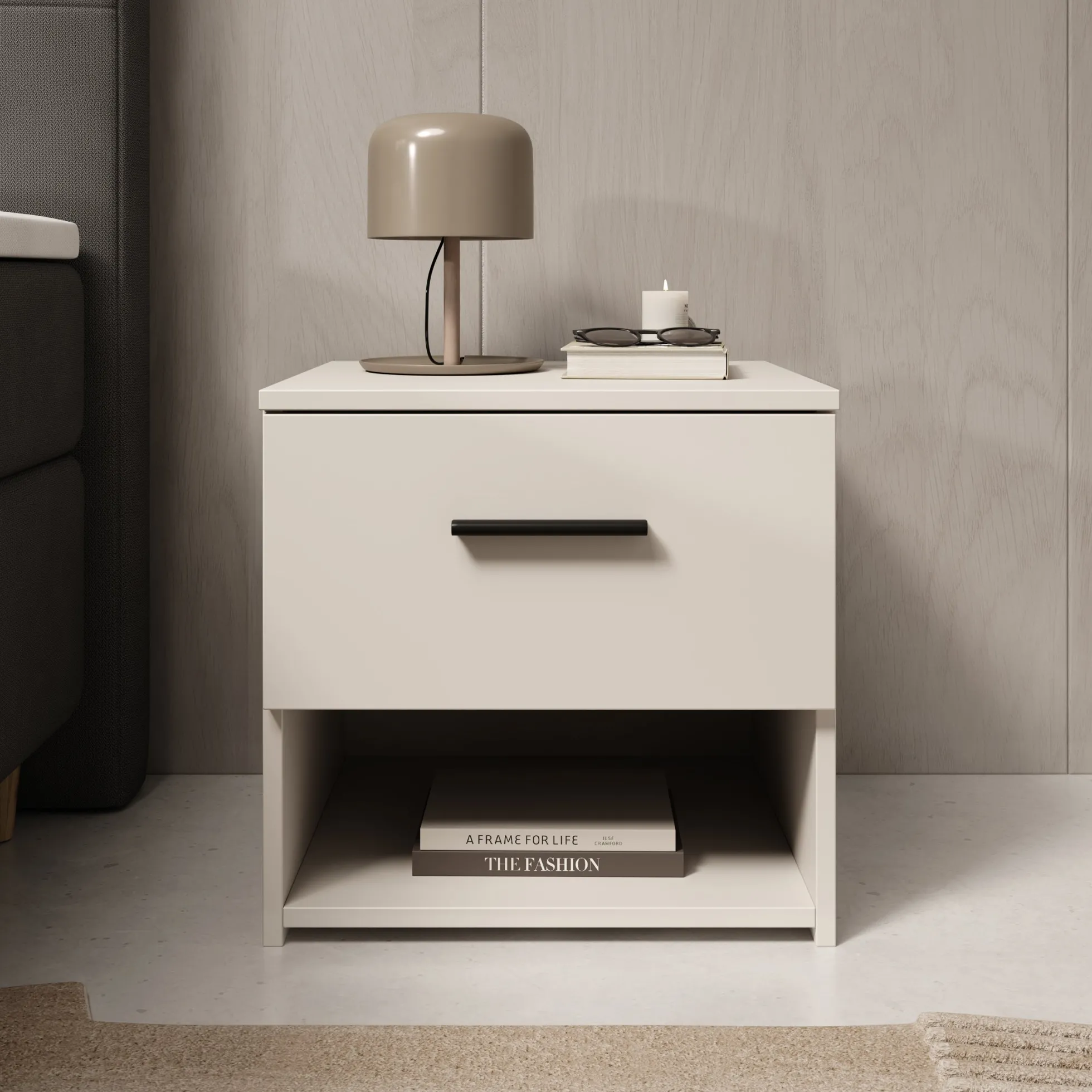 Isandro - Nachtkastje - Beige - 45x41x44 cm