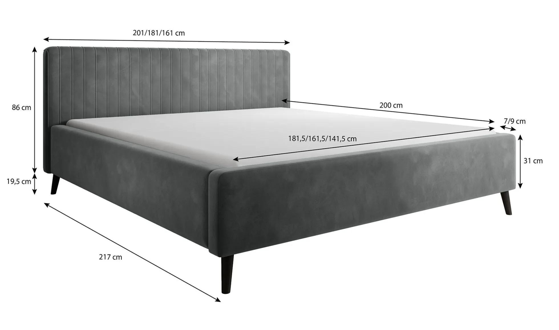 Jackson - Tweepersoonsbed - Velvet beige - 180x200 cm