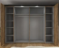 Jacob - Kledingkast met schuifdeuren - Zwart/eiken - 280x67x214 cm