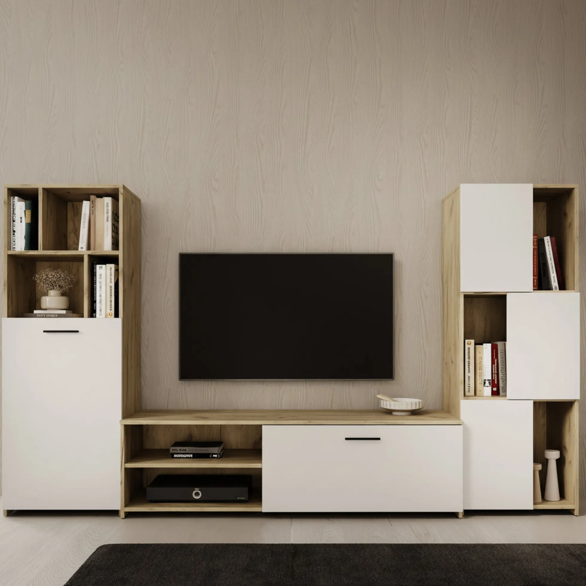 Jakarta - Wandmeubel - Wit - 240x35x137 cm