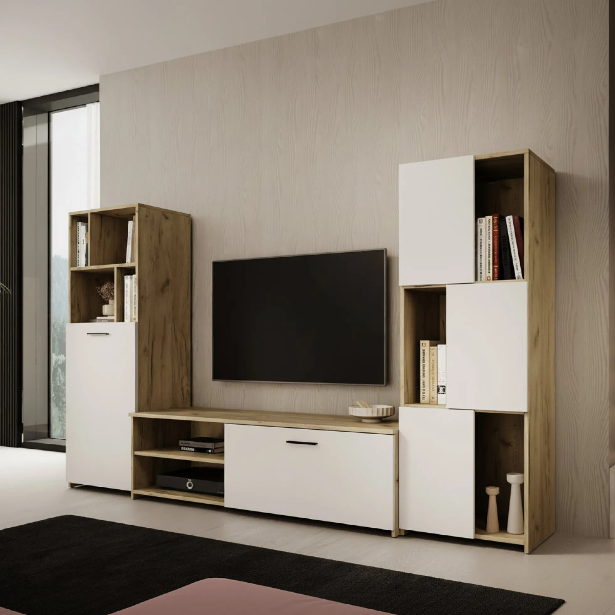 Jakarta - Wandmeubel - Wit - 240x35x137 cm