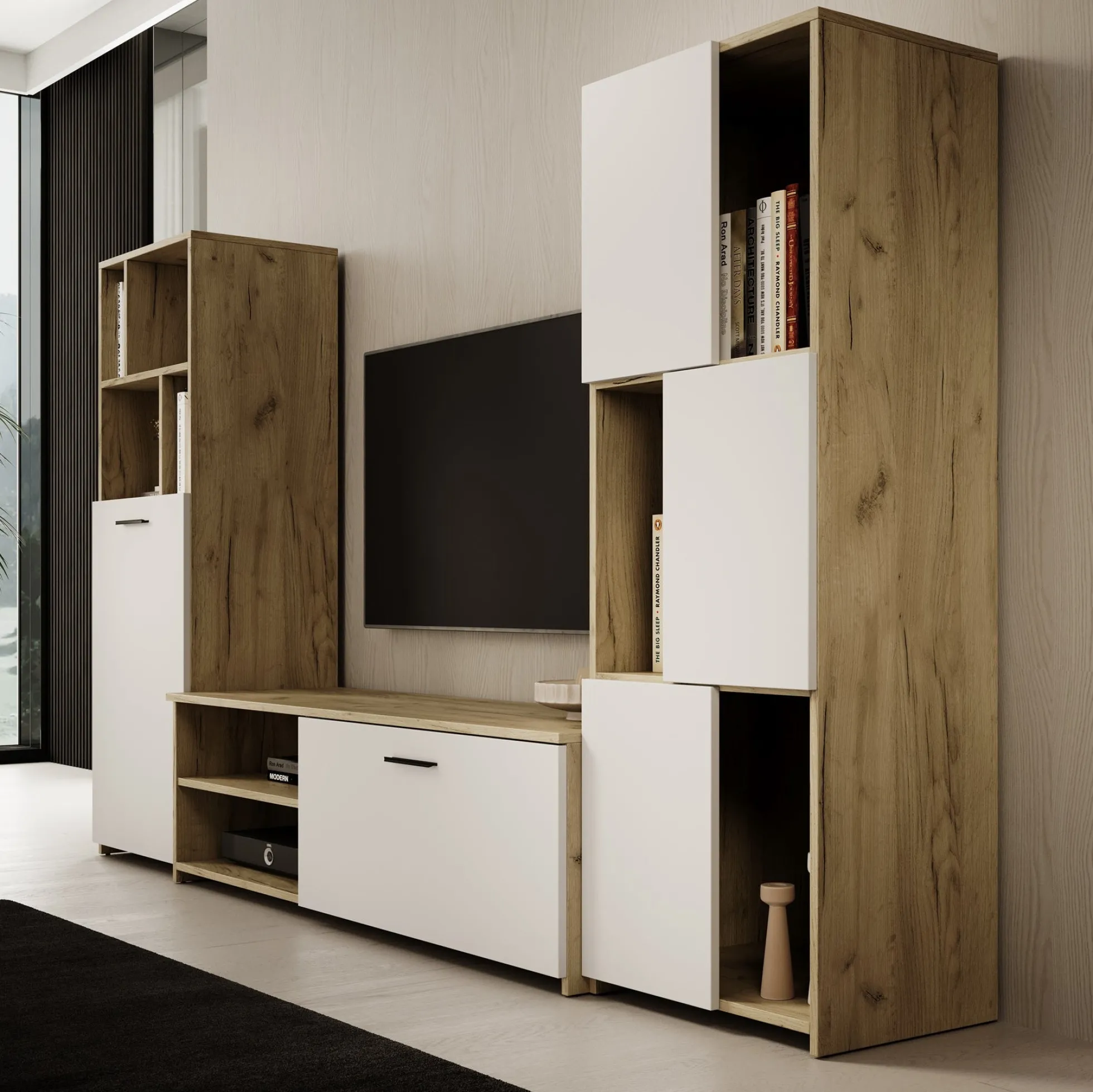 Jakarta - Wandmeubel - Wit - 240x35x137 cm