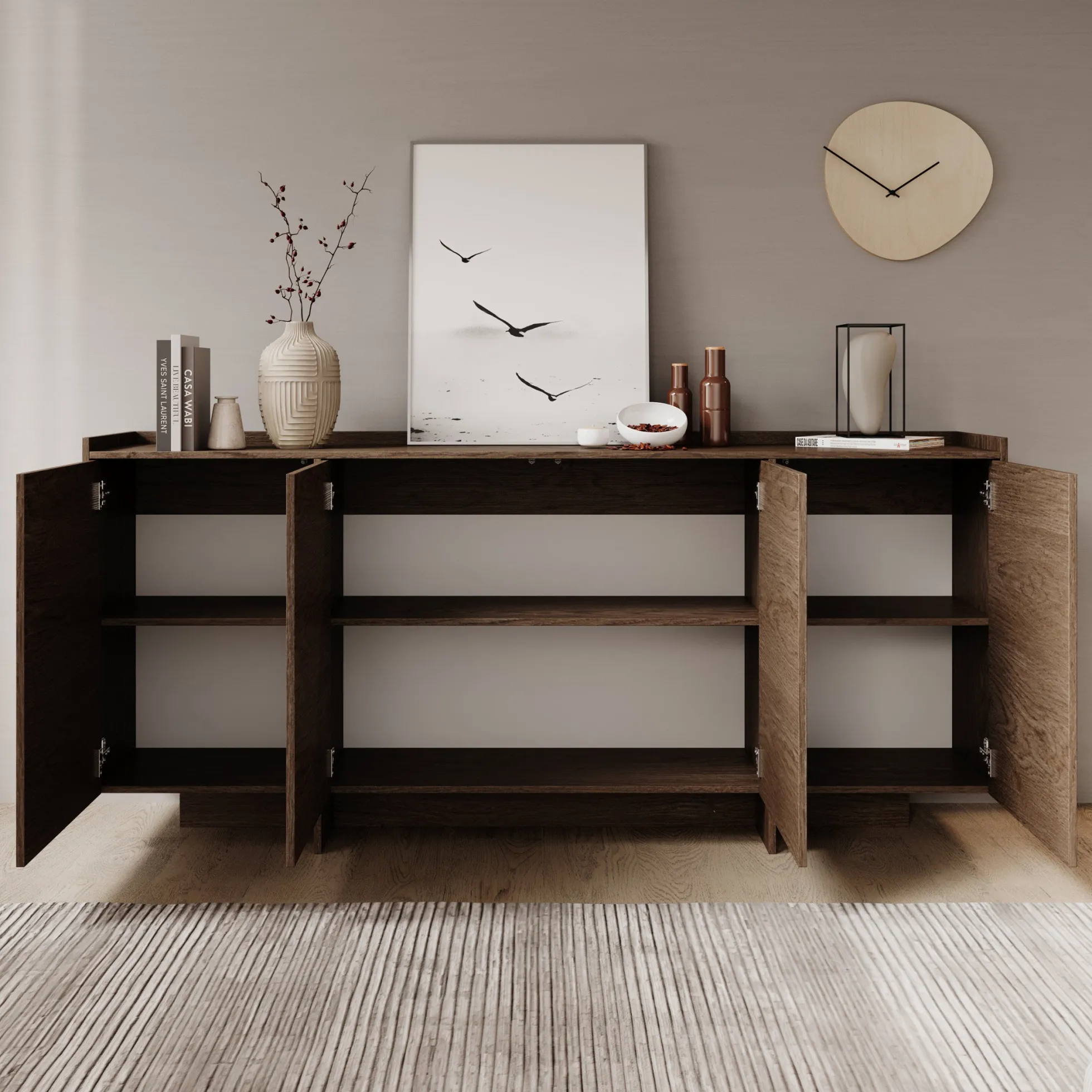 Jaxon - Dressoir - Donker eiken - 200x38x90 cm