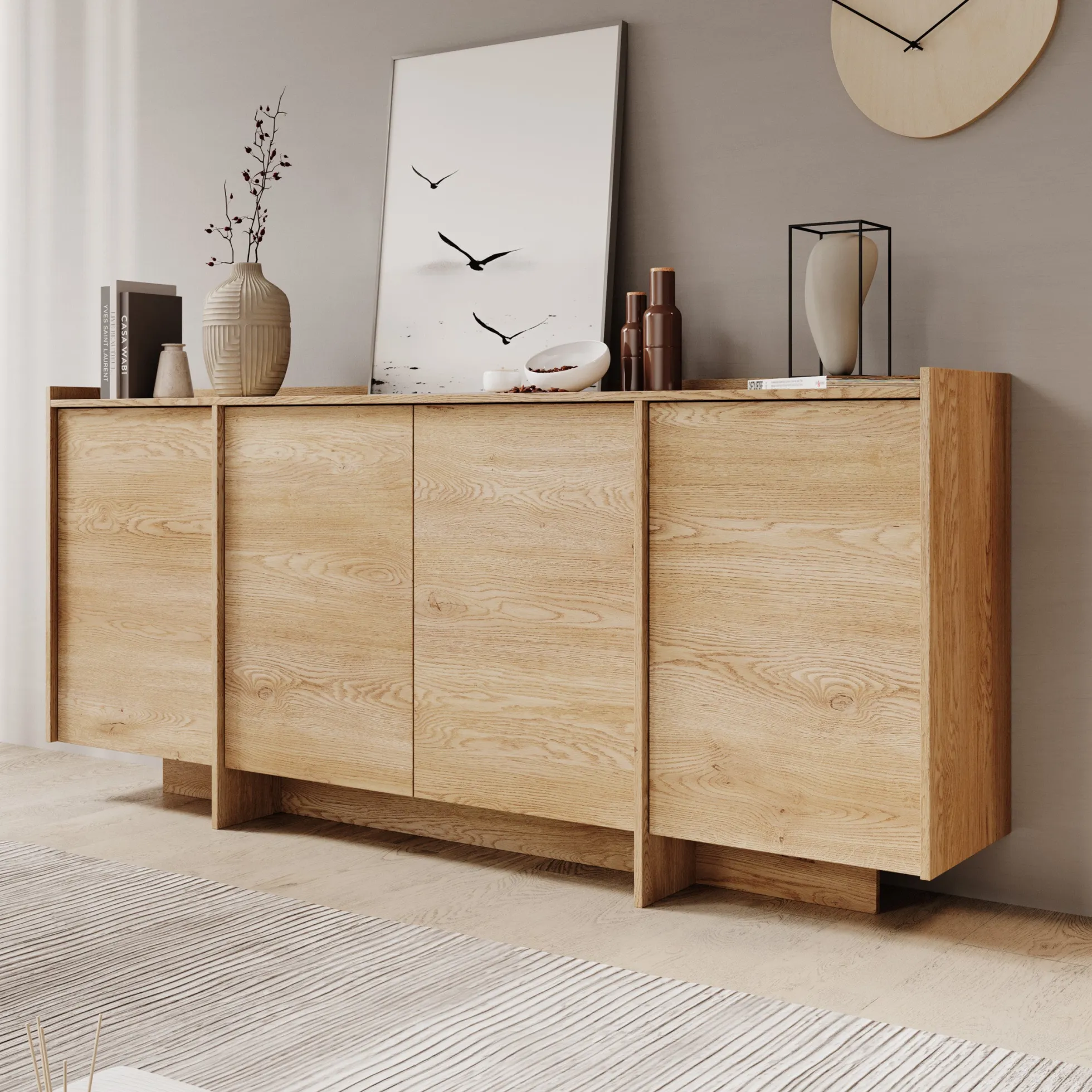Jaxon - Dressoir - Eiken - 200x38x90 cm
