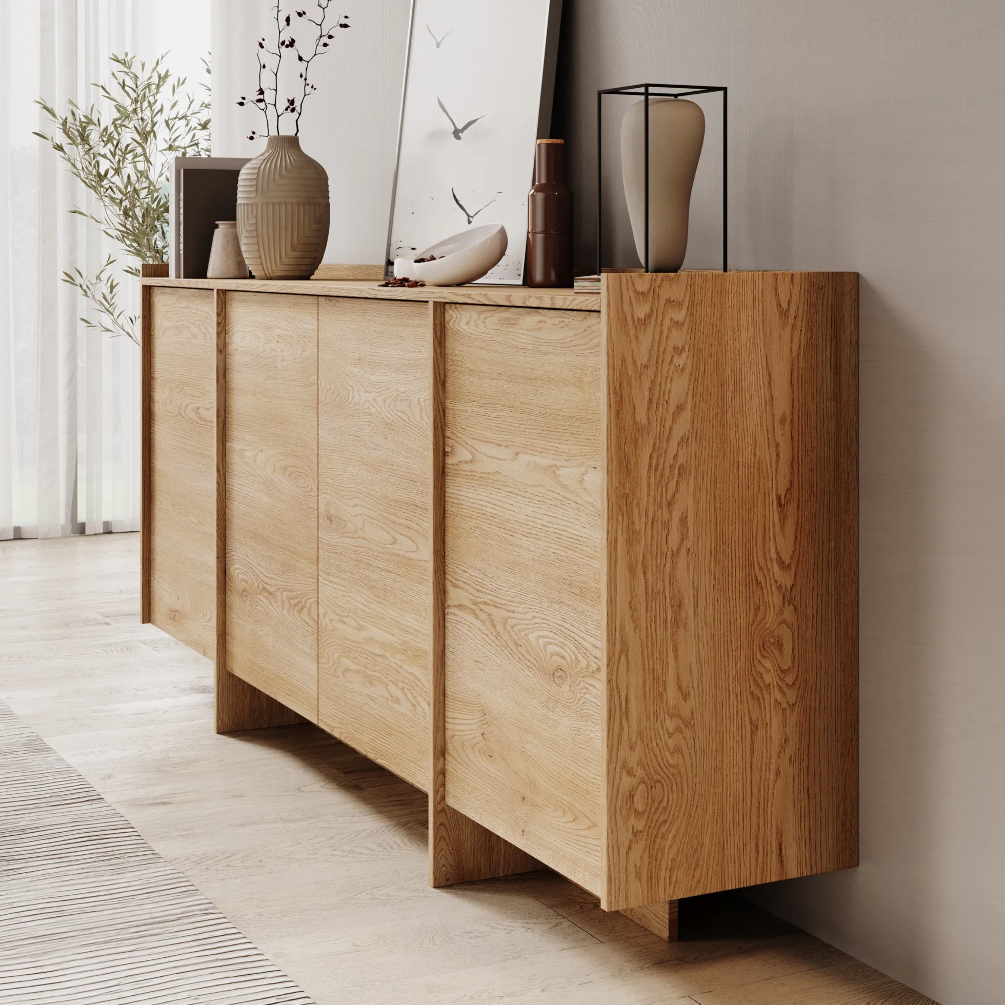 Jaxon - Dressoir - Eiken - 200x38x90 cm