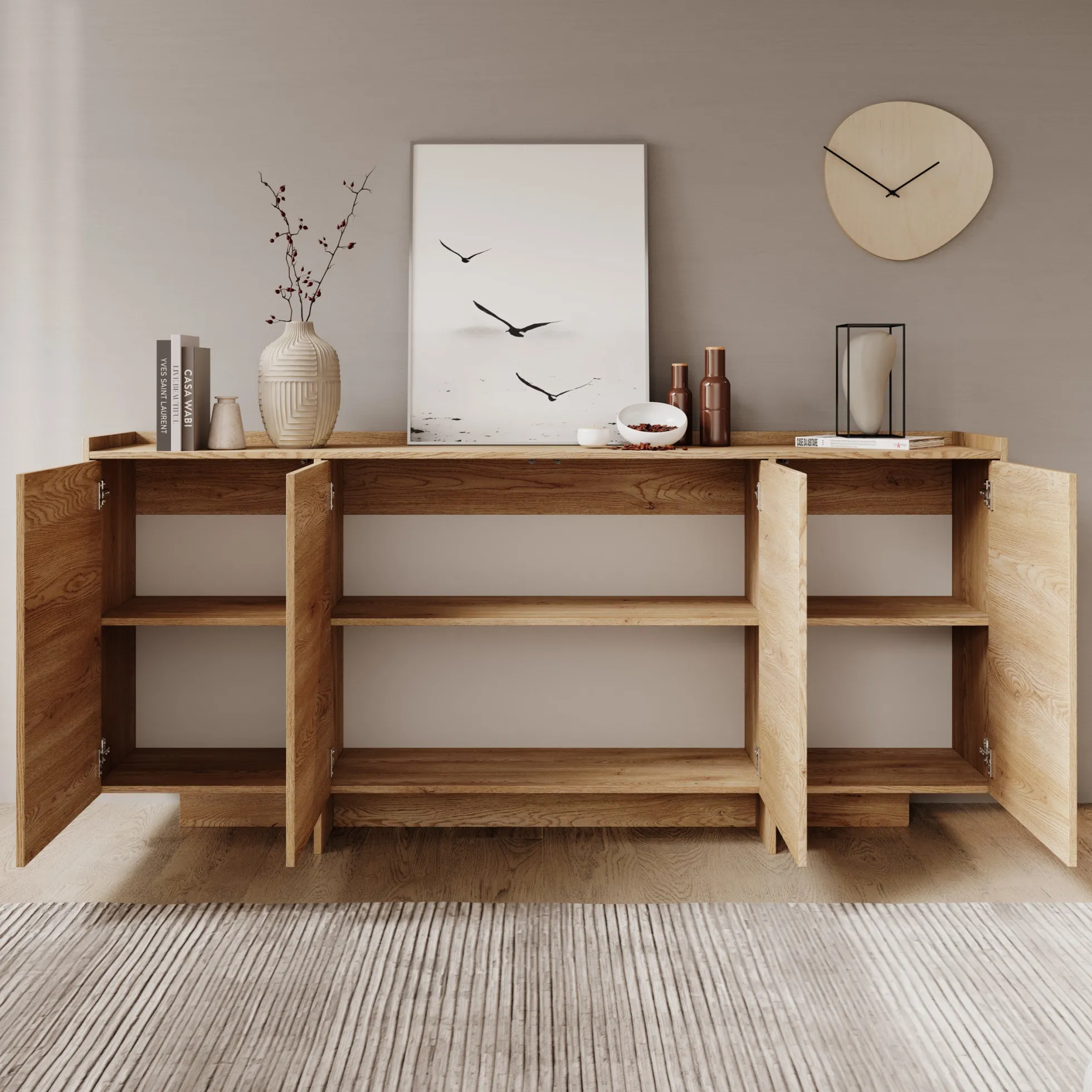 Jaxon - Dressoir - Eiken - 200x38x90 cm