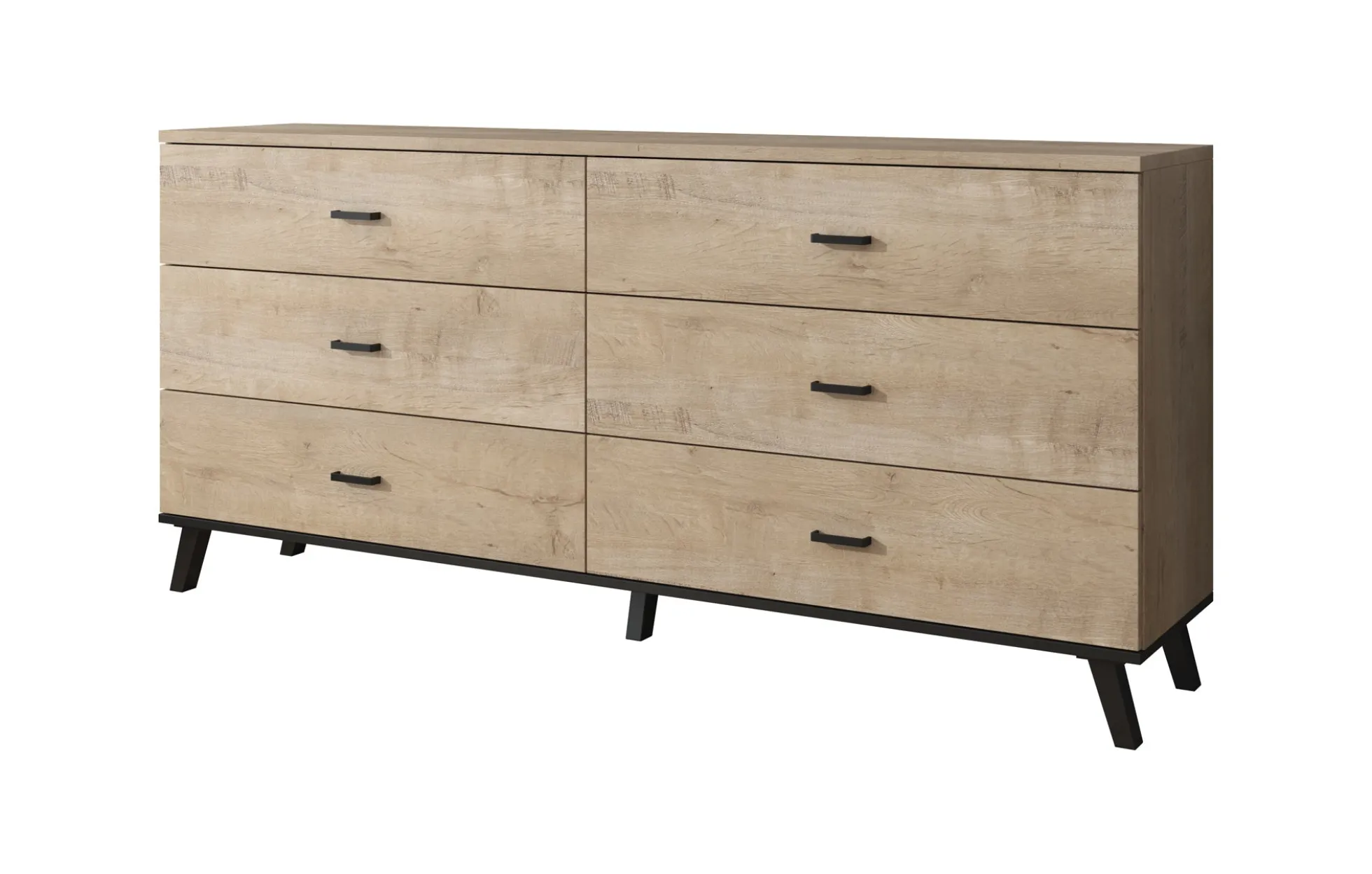 Jenny - Dressoir - Eiken/zwart - 181x40x84 cm