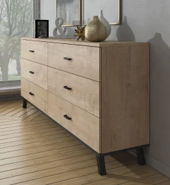 Jenny - Dressoir - Eiken/zwart - 181x40x84 cm