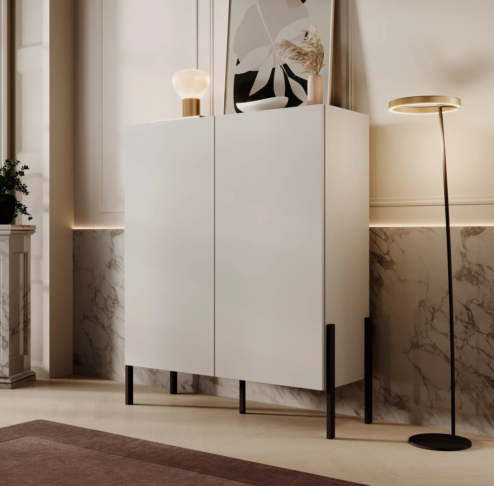 Jordy - Dressoir - Beige - 114x40x135 cm