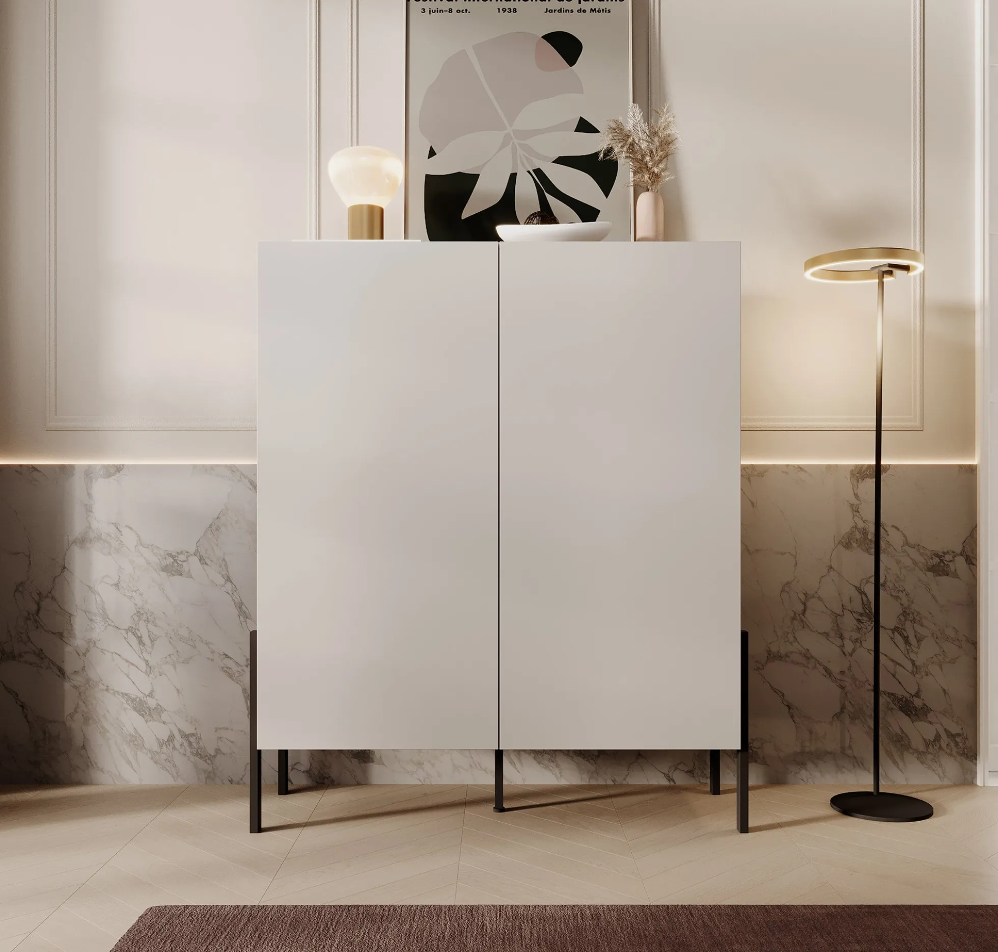 Jordy - Dressoir - Beige - 114x40x135 cm