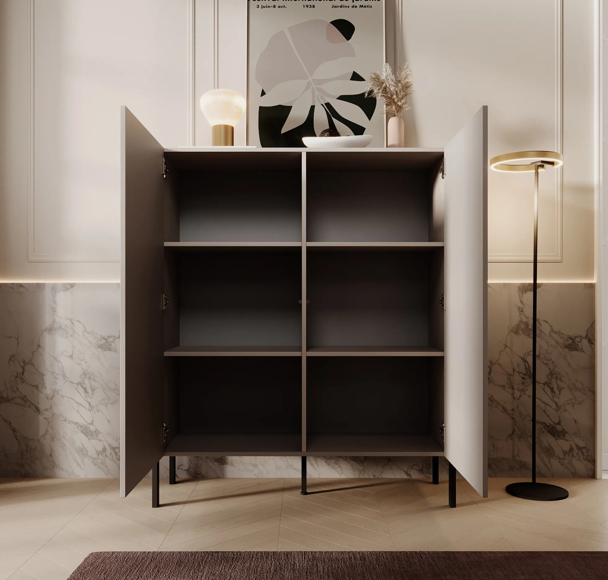 Jordy - Dressoir - Beige - 114x40x135 cm