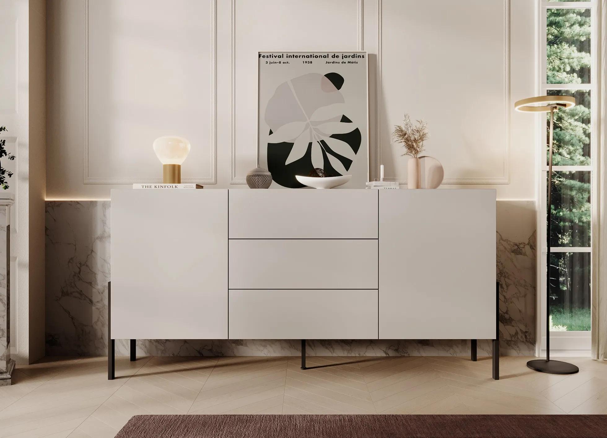 Jordy - Dressoir - Beige - 184x40x90 cm