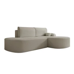Kalero - Hoekbank 2-zits met chaise longue - Teddystof beige - Rechts