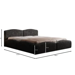 Kamfer - Tweepersoonsbed - Stof zwart - 180x200 cm