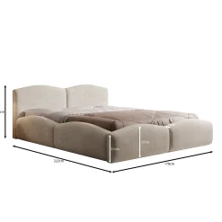 Kamfer - Tweepersoonsbed - Stof beige - 160x200 cm