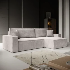 Kandahar - Hoekbank 3-zits met chaise longue - Ribstof beige - Univers