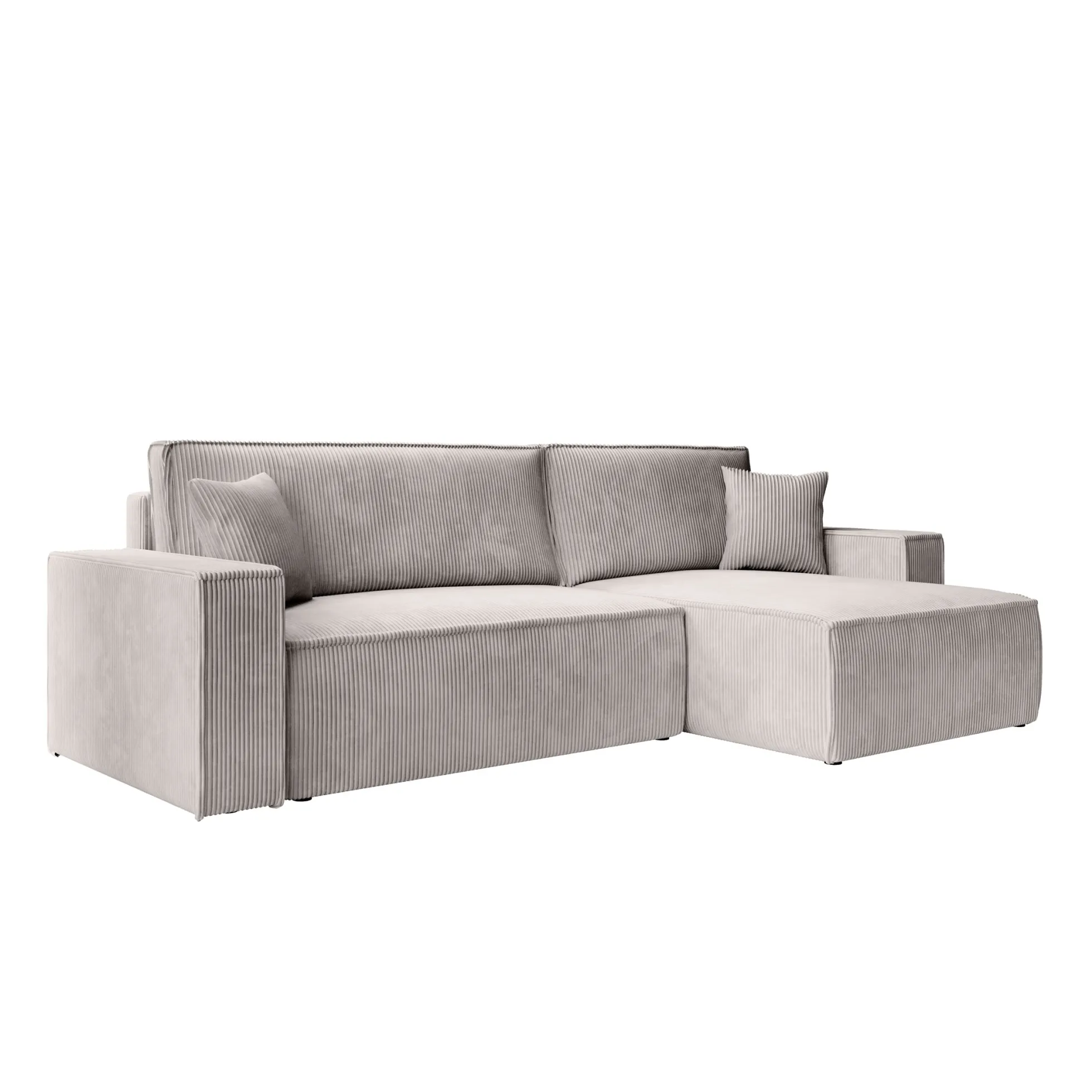 Kandahar - Hoekbank 3-zits met chaise longue - Ribstof beige - Univers