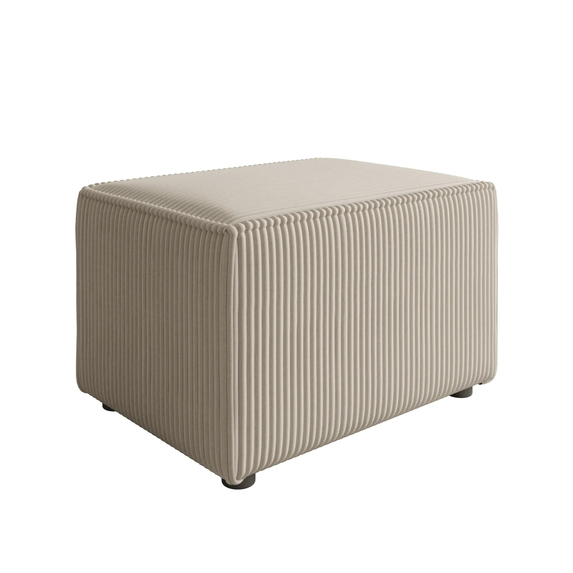 Kandahar - Poef - Ribstof beige - 60x45x38 cm