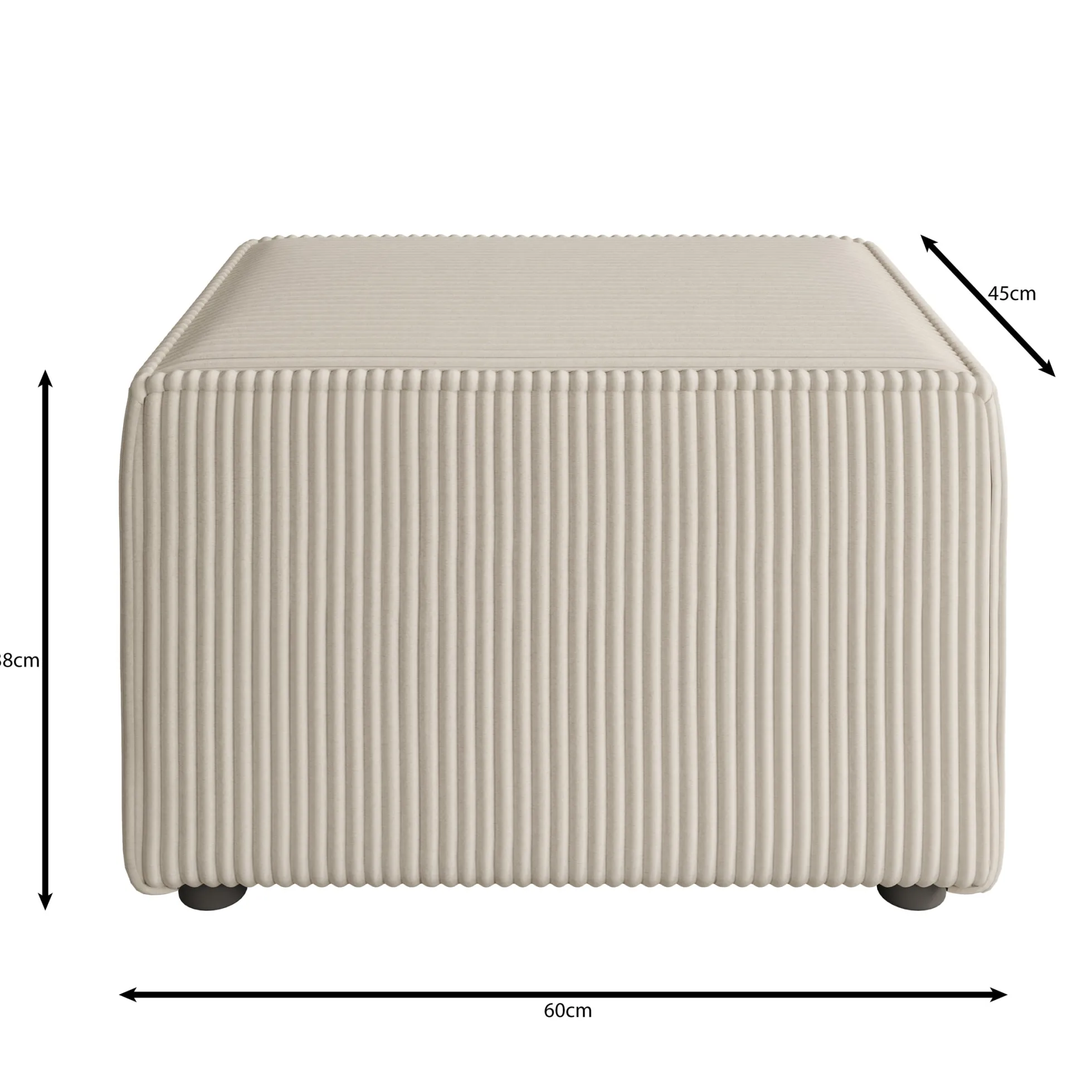 Kandahar - Poef - Ribstof beige - 60x45x38 cm