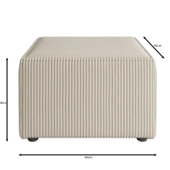 Kandahar - Poef - Ribstof taupe - 60x45x38 cm