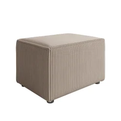 Kandahar - Poef - Ribstof taupe - 60x45x38 cm