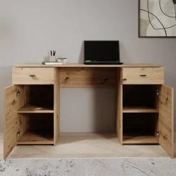 Kano - Bureau - Eikenpatroon - 140x50x77 cm
