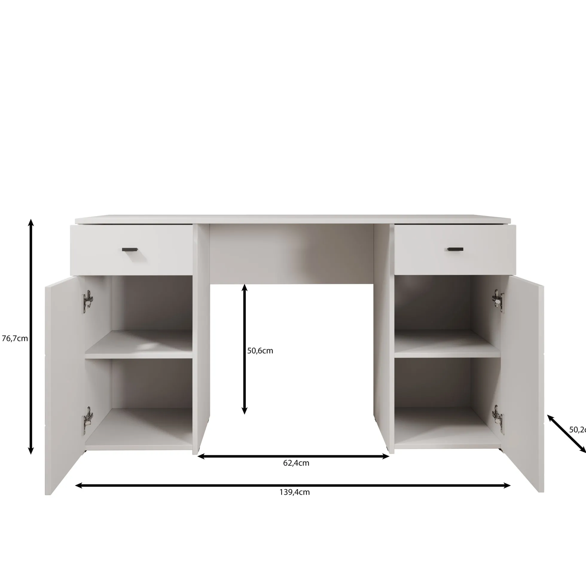 Kano - Bureau - Eikenpatroon - 140x50x77 cm