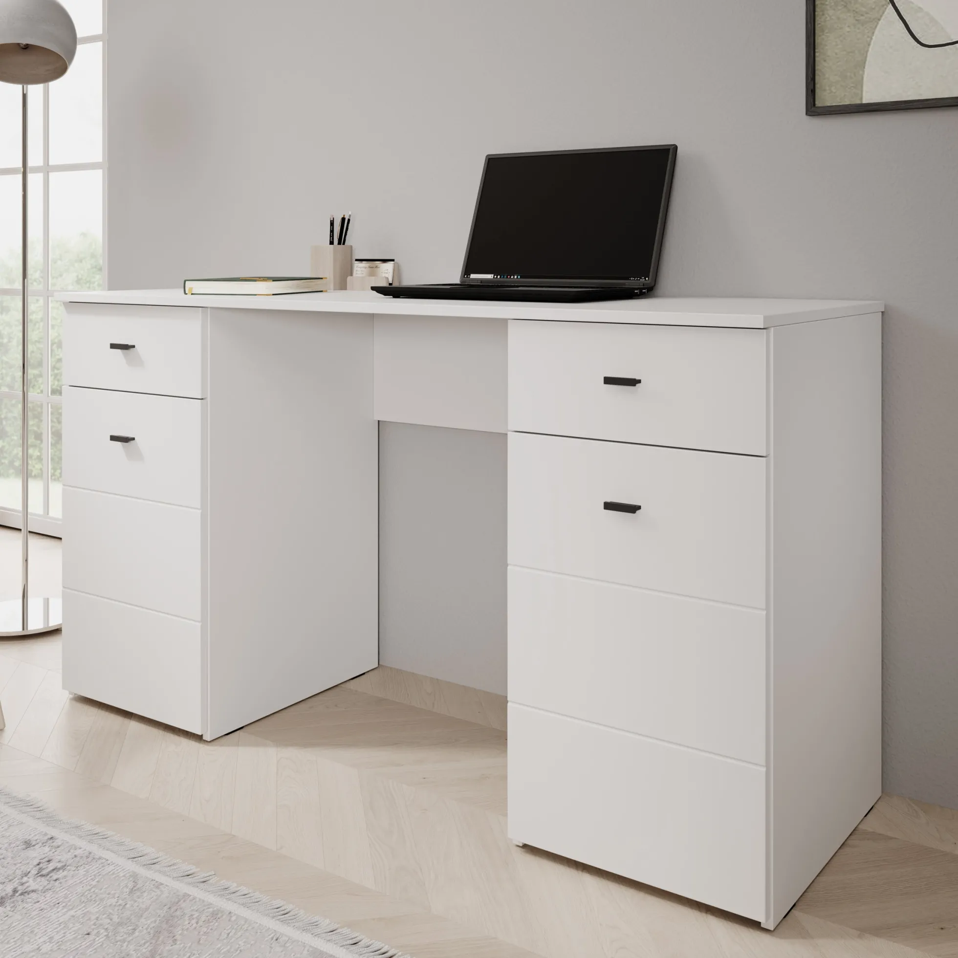 Kano - Bureau - Wit - 140x50x77 cm